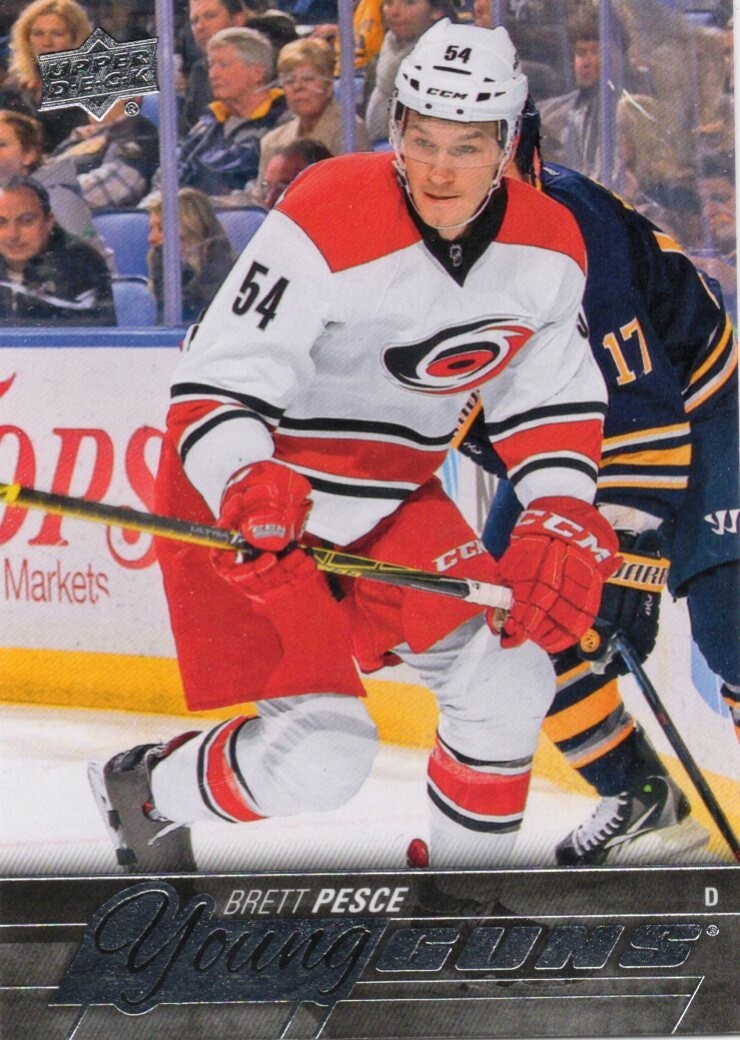 2015/16 BRETT PESCE UPPER DECK YOUNG GUNS ROOKIE #487 CAROLINA HURRICANES!   dm
