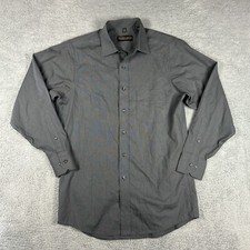 Donald Trump Signature Collection Shirt Mens 15 32/33 Gray Stripe Business Dress