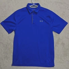 Champion Heatgear Polo Shirt Men's M Blue Loose Athletic Golf