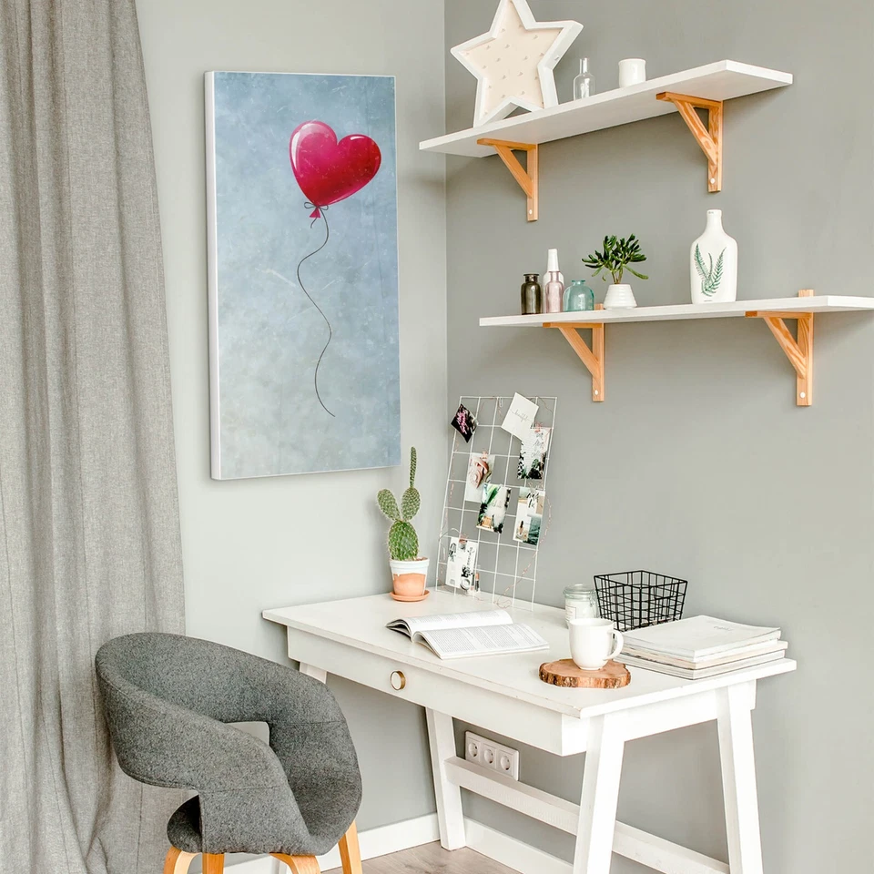 banjado Design Magnetwand Motiv Pinnwand Magnettafel Memoboard Herzballon bunt - Bild 2 von 4