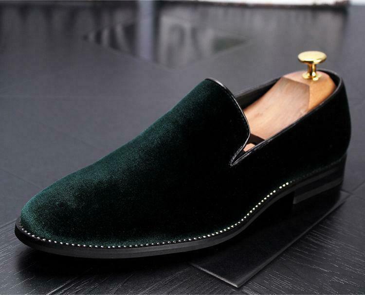 SAOLA Mocassino uomo punta velluto abito formale business matrimonio festa scarpe slip on