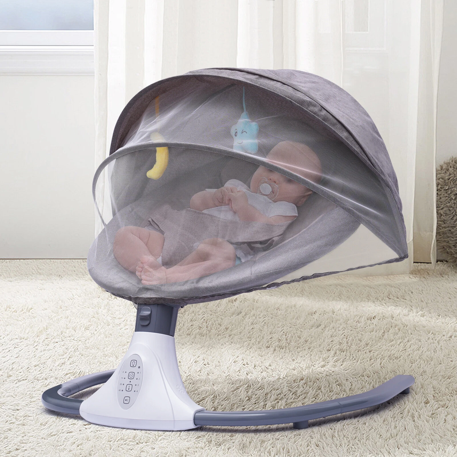 Electric Baby Bouncer Swing Bluetooth Music Cradle Rocker Chair Infant Newborn
Opens in a new window