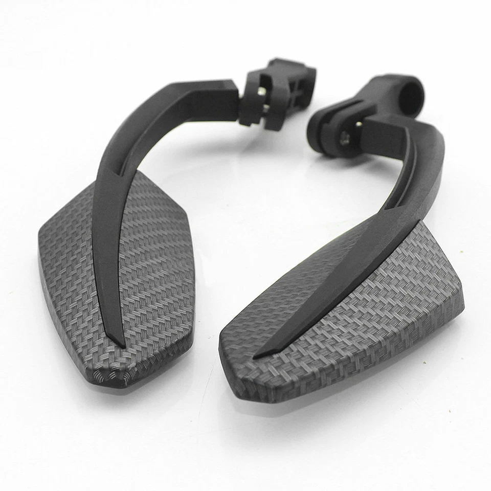 Motorcycle Carbon Rearview Mirrors For Honda Scooter Suzuki Yamaha Cruise 8-10MM - Image 2 of 4