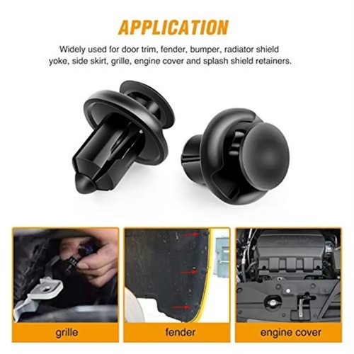 100pcs 8mm Hole Car Plastic Rivets Body Fastener Bumper Push Clips for Nissan - Picture 4 of 12