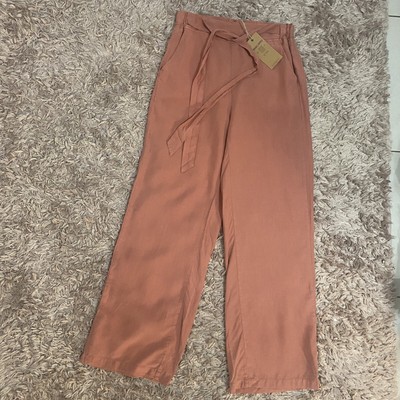 Thread & Supply Brick Dust Wide Leg Waist Tie Tencel Pants NEW Size Small