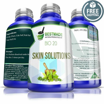 Skin Solutions Bio20 Dietary Supplement For Psoriasis Eczema Acne Pemphigus Dandruff Dry Skin Care (616450591663)