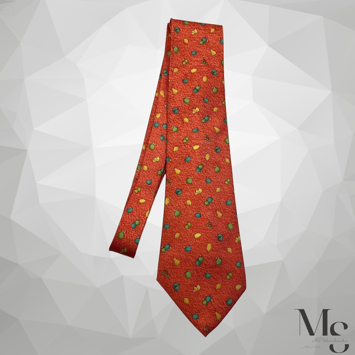 BVLGARI 7Fold By Davide Pizzigoni Orange Fruit Print Silk