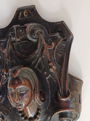 Rare Gothic antique wooden carved Queen plaque wall decoration interior romayne - Picture 11 of 14