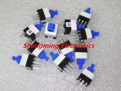 100PCS 7x7mm Push Tactile Power Micro Switch Self lock 6Pin Latching switch