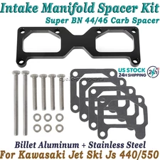 For Kawasaki Jet Ski JS 440 550 Intake Manifold Spacer Kit 44 /46 mm Aluminum 