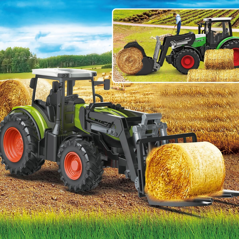 Remote Control Tractor Farm Playset 2.4Ghz Electronic RC Tractor with ...