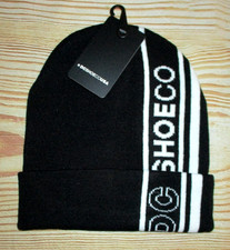 MENS DC SHOES BLACK BEANIE HAT CAP ONE SIZE