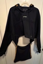 adidas x IVY PARK Women's Black/Gold Logo Pullover Hoodie L GR1445