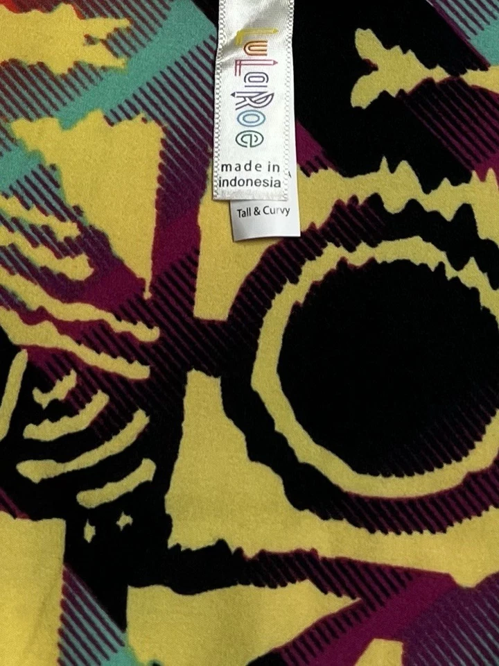 LuLaRoe Leggings TC Alto Curvilíneo Abstracto Retro TRIBAL Moderno Colorido Arte Informal Foto 4 de 4