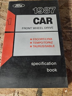 **USED** 1987 FORD FRONT WHEEL DRIVE CAR SPECIFICATION BOOK