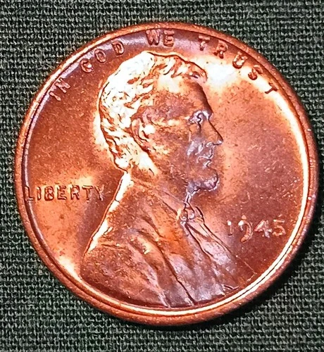 1945-P Lincoln Wheat Cent BRILLIANT RED UNCIRCULATED See Pics Nice Coin