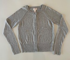 Cat  Jack Girl's Size Medium 7/8 Button Front Cardigan Sweater Grey