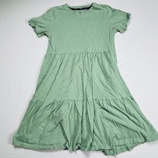 Gap T-Shirt Dress Green Crewneck Short Sleeve Tiered Skirt Size XS