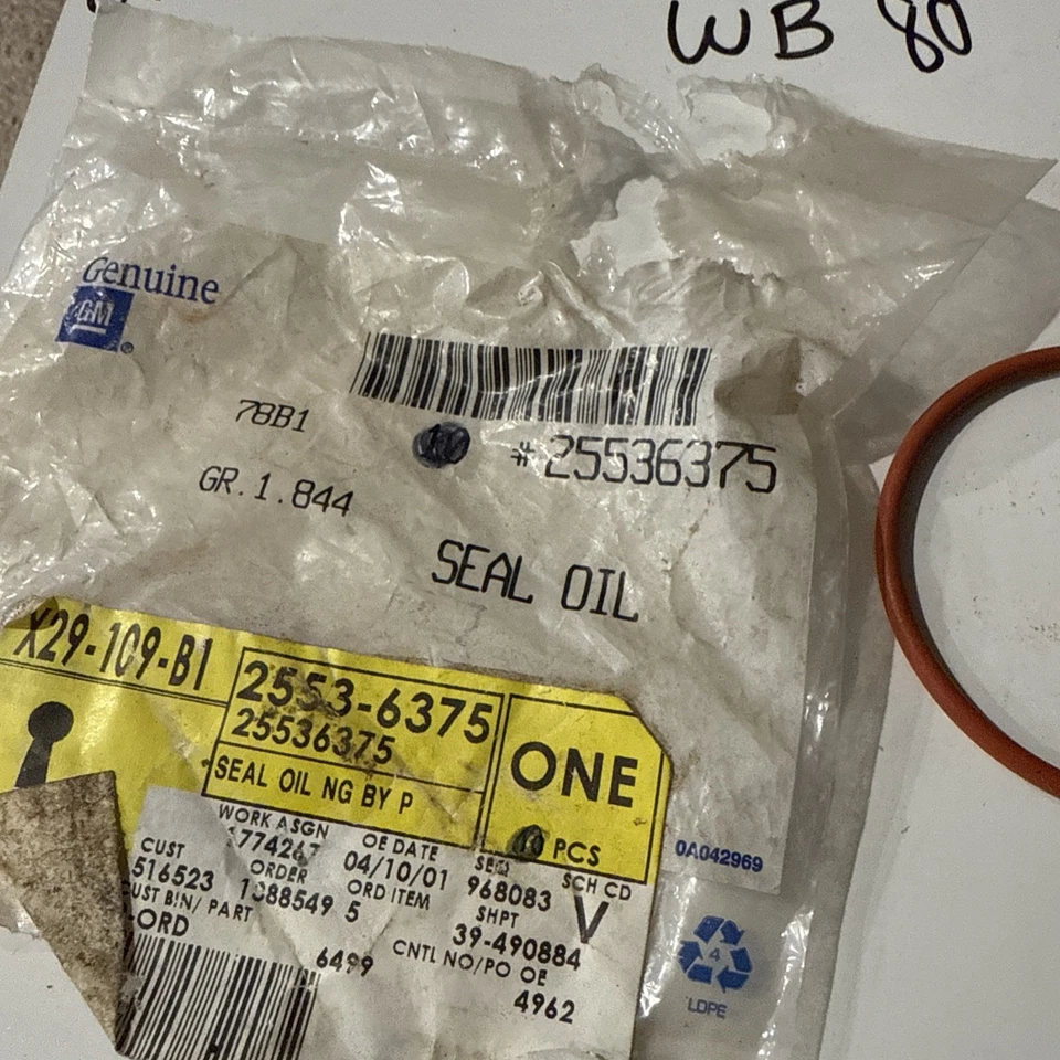 Sello NOS GM 25536375, junta tórica by-pass, VENDIDO INDIVIDUALMENTE Foto 2 de 2