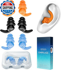 Waterproof Swimming Ear Plugs for Adults 3 Pairs Reusable Silicone Swimmer...