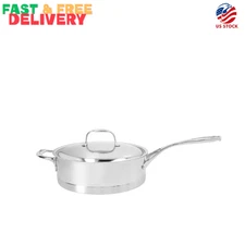 Demeyere Atlantis 5qt Sauté Pan With Helper Handle And Lid,18/10 Stainless Steel