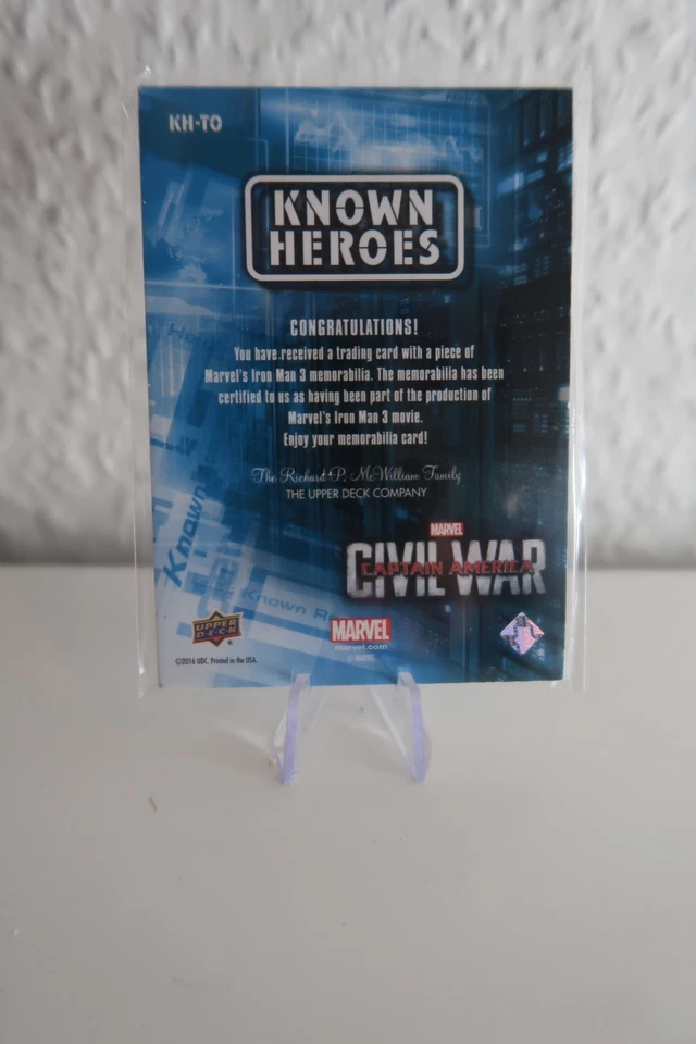 Iron Man 3 Upper Deck Relic /Costume Card Robert Downey JR. Production used! rar - Bild 2 von 2