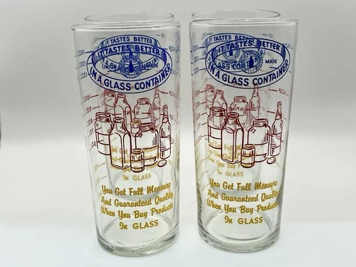 Vintage Set Of 4 Great Union Pint Glasses Better Glass Container Measuring