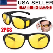 Night Driving Glasses HD Anti Glare Vision Polarized Yellow Lens Tinted Unisexs