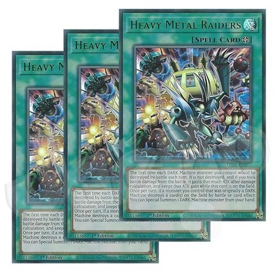 Yugioh Heavy Metal Raiders x 3 - 1st Edition Ultra Rare Green NM - Free Holo