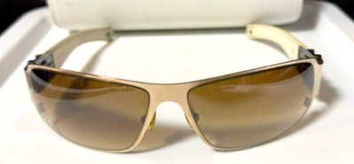 CHROME HEARTS DEVIANT II Sunglasses Eyewear White Leather CH Plus w/Case Auth