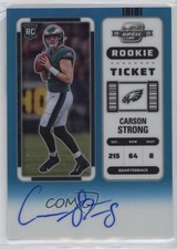 2022 Contenders Optic Rookie Ticket RPS Teal Prizm 72/99 Carson Strong Auto w6g