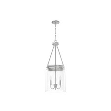 Brushed Nickel Three Light Pendant from the Devon Park Collection