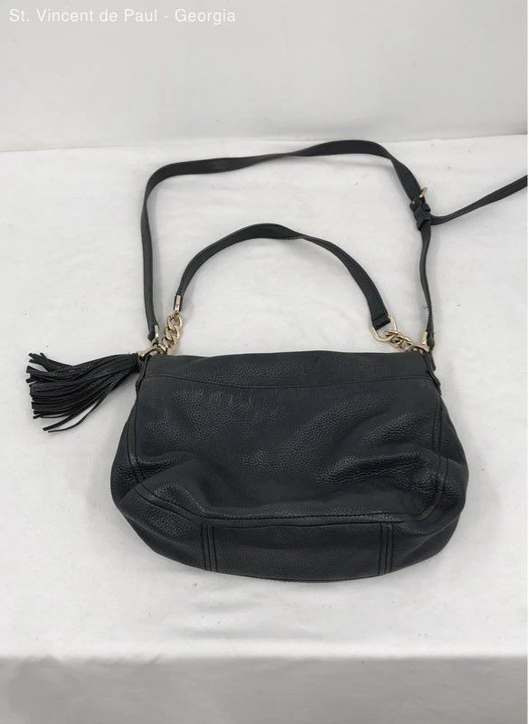 VTG Michael Kors Navy Blue Bedford Flap Shoulder Bag W Crossbody Strap Bag Charm - Image 2 of 4