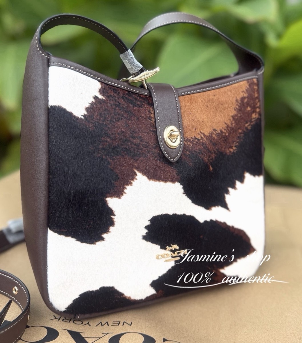 Coach Hadley Convertible Crossbody Bag With Cow Print And Tassel