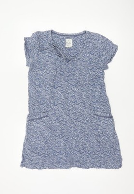 Mistral Damen blau Leinenmischung Kurzarm Etuikleid Größe 10