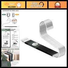 Stainless Steel Open Ended Jean Hangers - 10 Pack Non-Slip Heavy-Duty Pants Hang