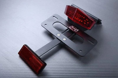 Support Plaque+Catadioptre+Feu Stop Rouge Pour KAWASAKI D-TRACKER 125 2010-... - Photo 1/4