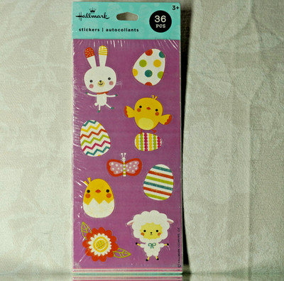 Hallmark Easter Sticker Pack 36 Pieces 4 Sheets! Bunny chicks lamb butterflies 