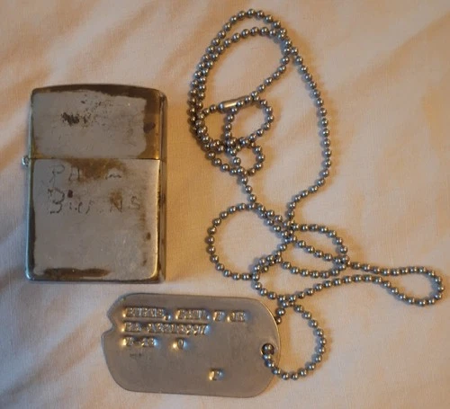 1950s Zippo With Matching 1946 Post WW2 Dog Tags US Army Pennsylvania Soldier