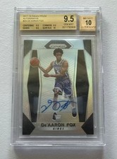 2017-18 Panini Prizm DeAaron Fox Rookie Auto Sacramento Kings RC #24 BGS 9.5