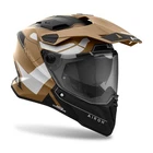 Buff Airoh Commander 2 Reveal Motorcycle Helmet (Matte Brown/Black/White) Size: L (59)
