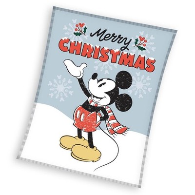 MICKEY MOUSE MERRY CHRISTMAS Fleece-/Kuschel-/Wohndecke 130x160cm