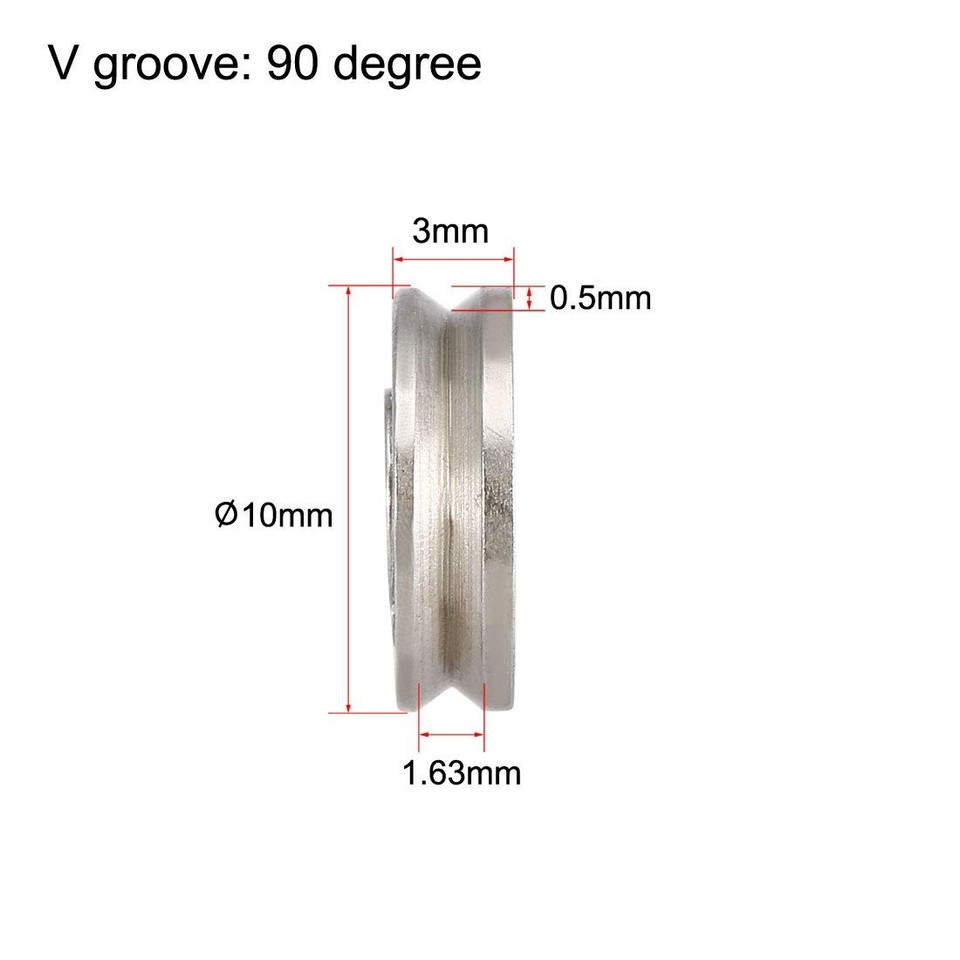 uxcell V623 V-Groove Guide Pulley Rail Ball Bearings MF74ZZ (4Qty) | eBay