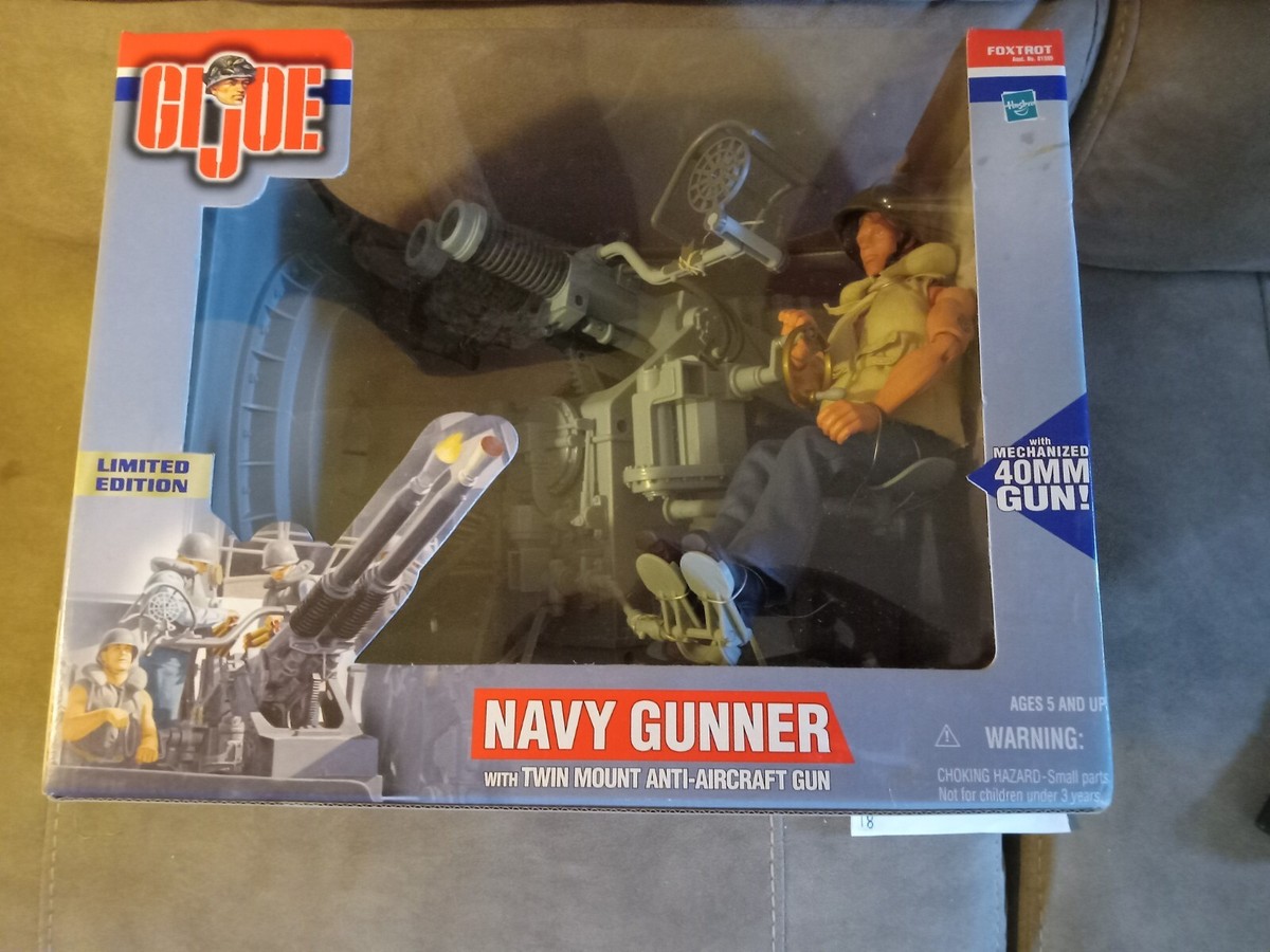 GI Joe Navy Gunner with Twin Mount Anti-Aircraft Gun Blonde