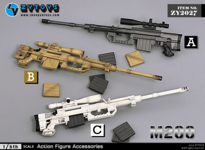 ZYTOYS ZY2027C 1/6 White Sniper Rifle M200 Weapon Model Fit