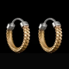Snake Skin Hoop Earrings Huggie Earrings Jewelry Gift w Box for Men Women
