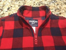 Osh Kosh 1/4 Zip Fleece Pullover - Red  Blue - Size 8 Youth