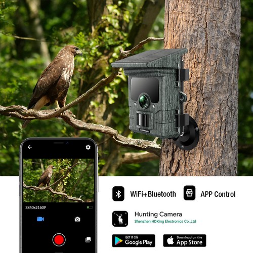 Campark Solar WLAN Wildkamera 4K 46MP Jagdkamera Nachtsicht Überwachungskamera - Bild 3 von 9