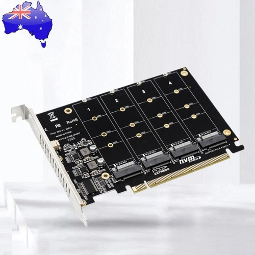 4 Port M.2 NVME SSD To PCIE X16 Host Controller Expansion Card LED Indicator