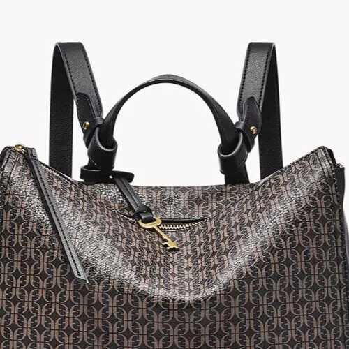 Fossil Elina Large Convertible Backpack Black Brown  display picture 1